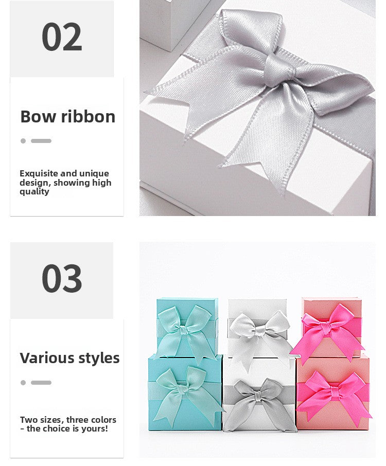 Bow Tie Jewelry Box In White Paper Featuring Love Charms Design, 1 Piece