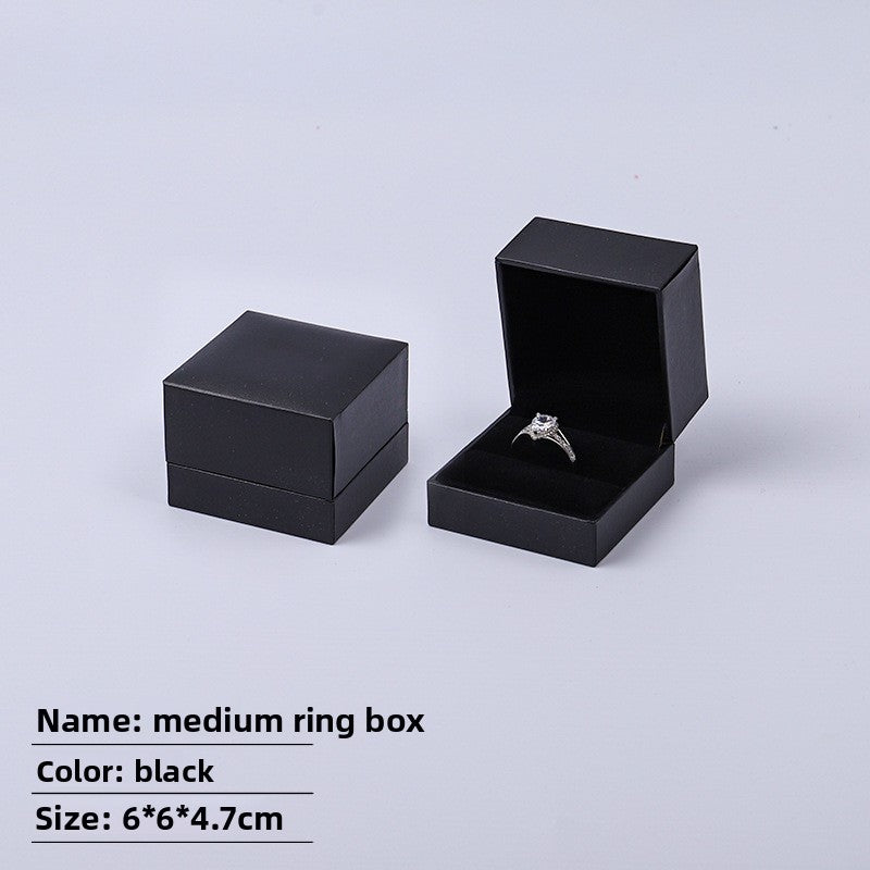 White Paper Ring Box For Jewelry Packaging, 1 Piece, Featuring Love Charms Design