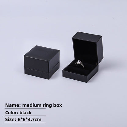 White Paper Ring Box For Jewelry Packaging, 1 Piece, Featuring Love Charms Design