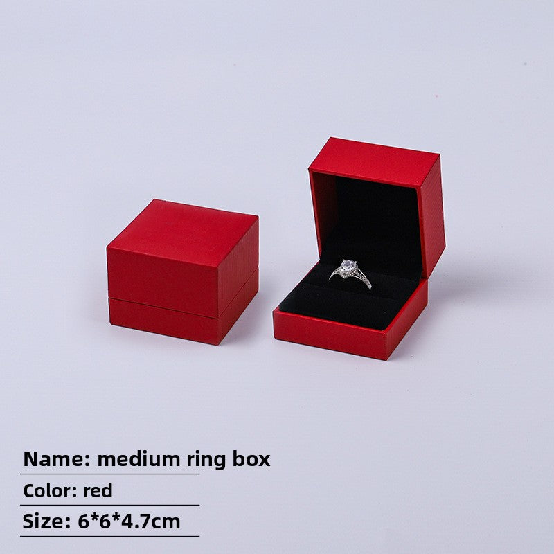 White Paper Ring Box For Jewelry Packaging, 1 Piece, Featuring Love Charms Design