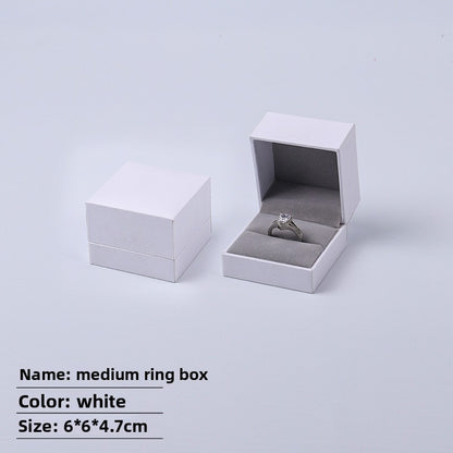 White Paper Ring Box For Jewelry Packaging, 1 Piece, Featuring Love Charms Design