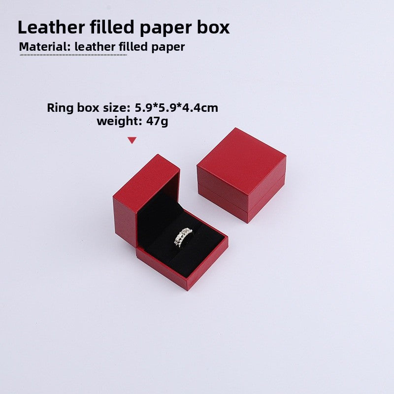 White Paper Ring Box For Jewelry Packaging, 1 Piece, Featuring Love Charms Design