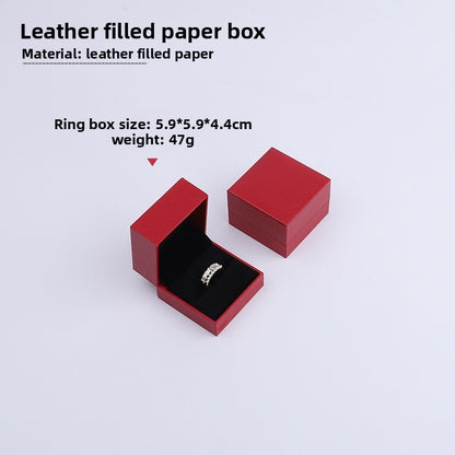 White Paper Ring Box For Jewelry Packaging, 1 Piece, Featuring Love Charms Design