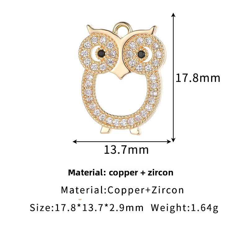 Copper Bird Pendant For Love Charms Featuring Zircon Inlay Material