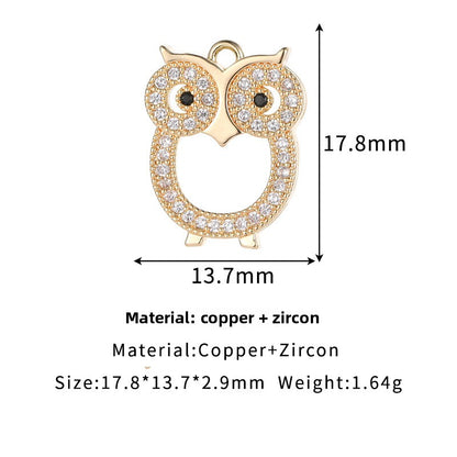 Copper Bird Pendant For Love Charms Featuring Zircon Inlay Material