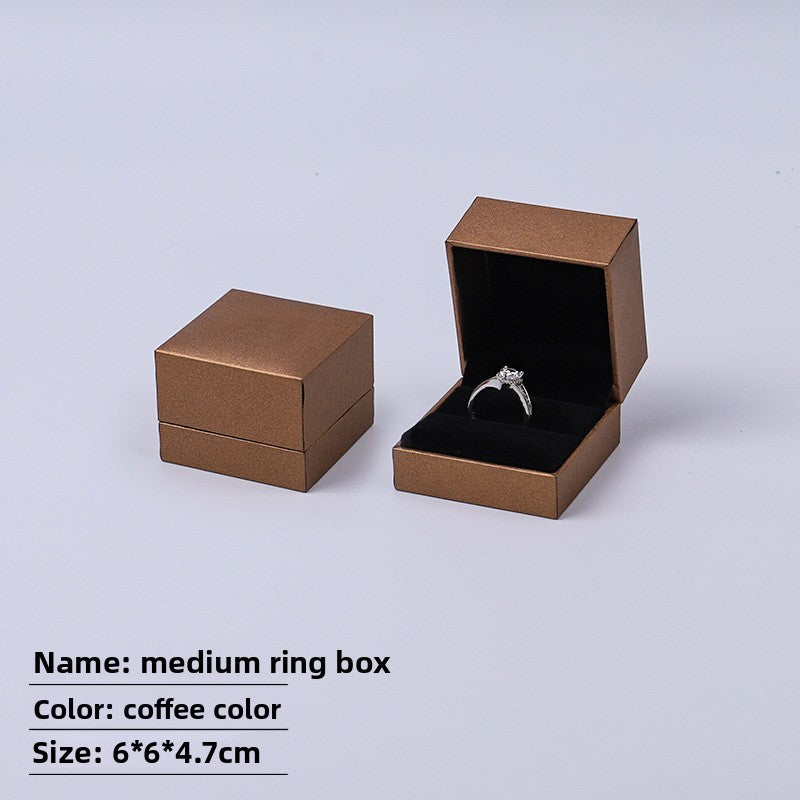 White Paper Ring Box For Jewelry Packaging, 1 Piece, Featuring Love Charms Design