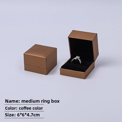 White Paper Ring Box For Jewelry Packaging, 1 Piece, Featuring Love Charms Design