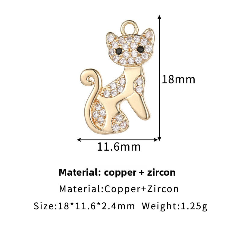 Cute Golden Copper Balloons Pendant For Love Charms Featuring Zircon Inlay Material