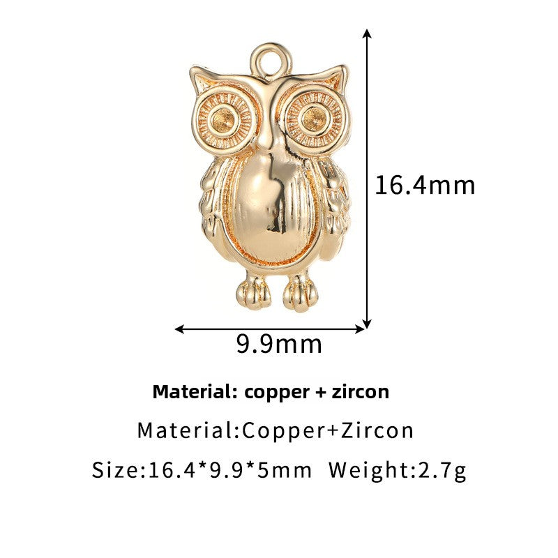 Copper Bird Pendant For Love Charms Featuring Zircon Inlay Material