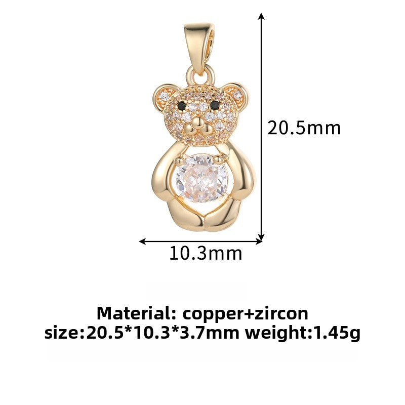 Cute Golden Copper Balloons Pendant For Love Charms Featuring Zircon Inlay Material