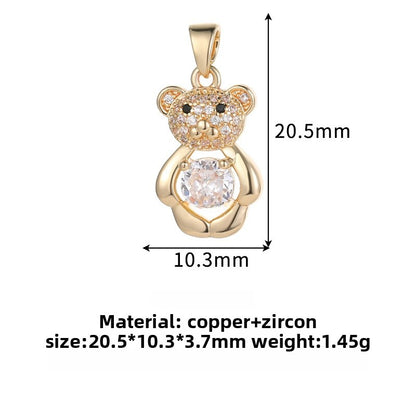 Cute Golden Copper Balloons Pendant For Love Charms Featuring Zircon Inlay Material