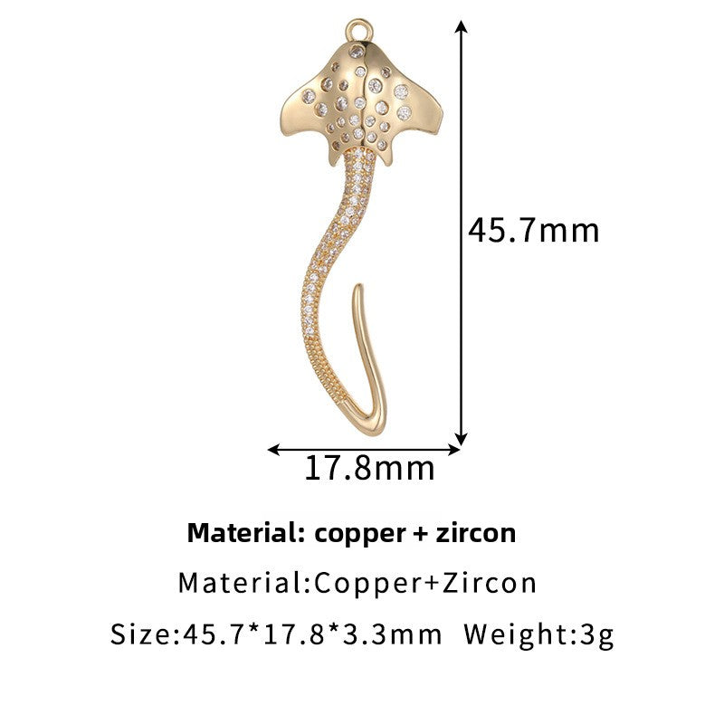 Cute Golden Copper Balloons Pendant For Love Charms Featuring Zircon Inlay Material