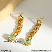Green Glass Earrings