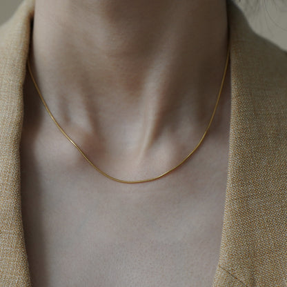 For Love Charms Titanium Steel Necklace With Golden Snake Chain