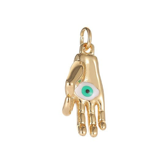 Copper Eye Jewelry Accessory With Enamel Craft In Green Featuring Hip-Hop Style Love Charms
