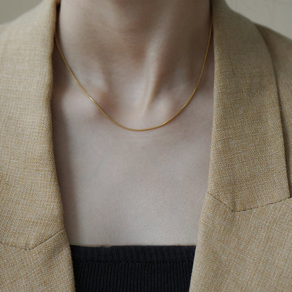 For Love Charms Titanium Steel Necklace With Golden Snake Chain