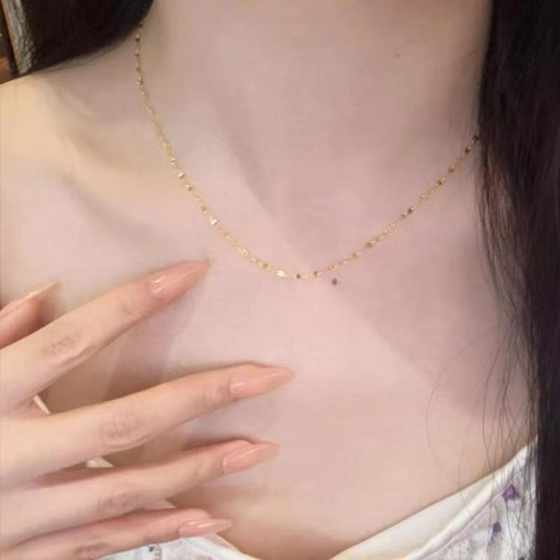 Lips For Love Charms Necklace In Golden Titanium Steel With Cable Chain