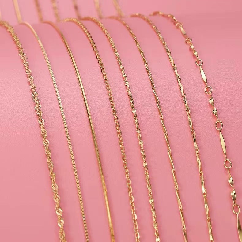 Lips For Love Charms Necklace In Golden Titanium Steel With Cable Chain