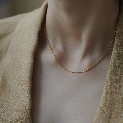 For Love Charms Titanium Steel Necklace With Golden Snake Chain