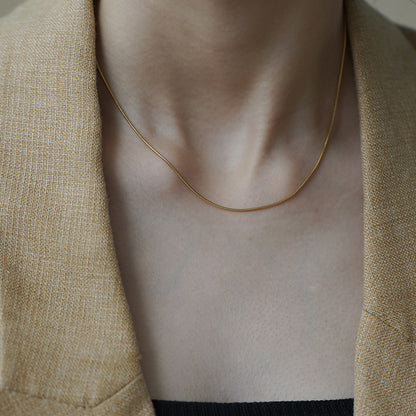 For Love Charms Titanium Steel Necklace With Golden Snake Chain