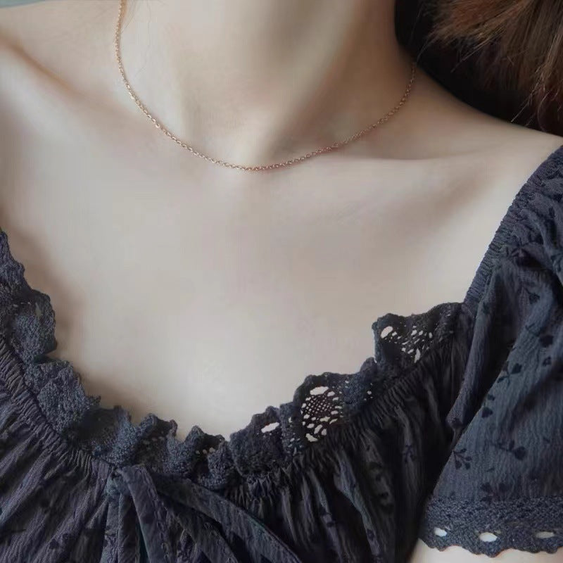 Lips For Love Charms Necklace In Golden Titanium Steel With Cable Chain