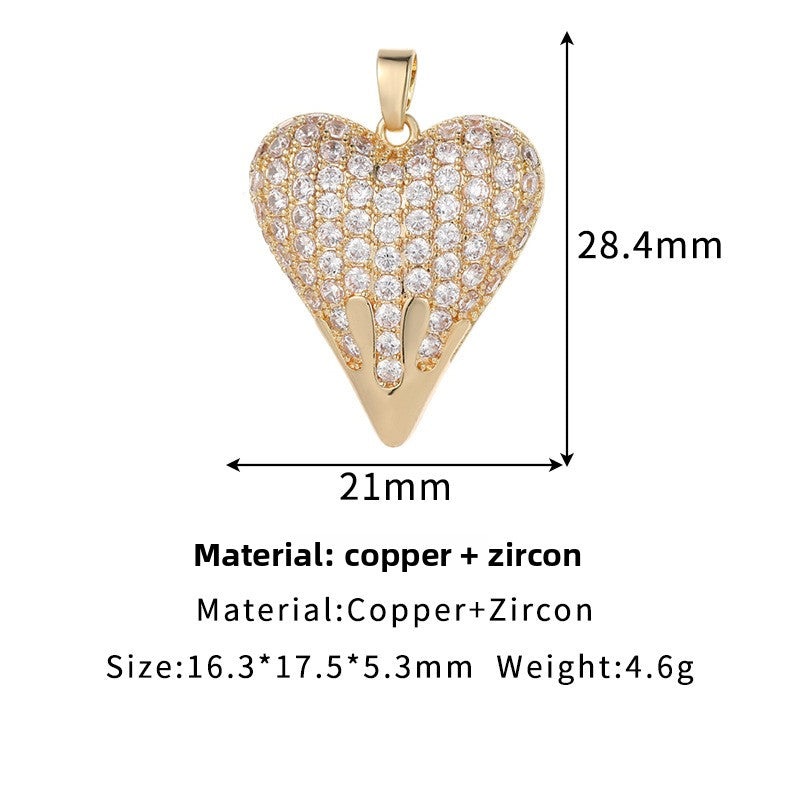 For Love Charms Pendant In Golden Copper Featuring Zircon Inlay