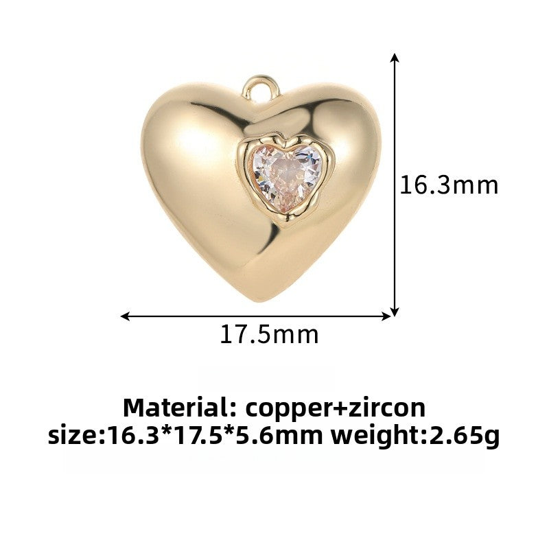 For Love Charms Pendant In Golden Copper Featuring Zircon Inlay