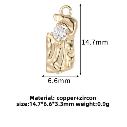 Sun Pendant For Love Charms Featuring Golden Copper With Zircon Inlay