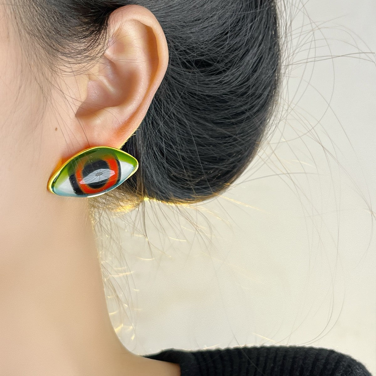 Devil's Eye Earrings For Retro Style Featuring Electroplated Alloy Material In Colour