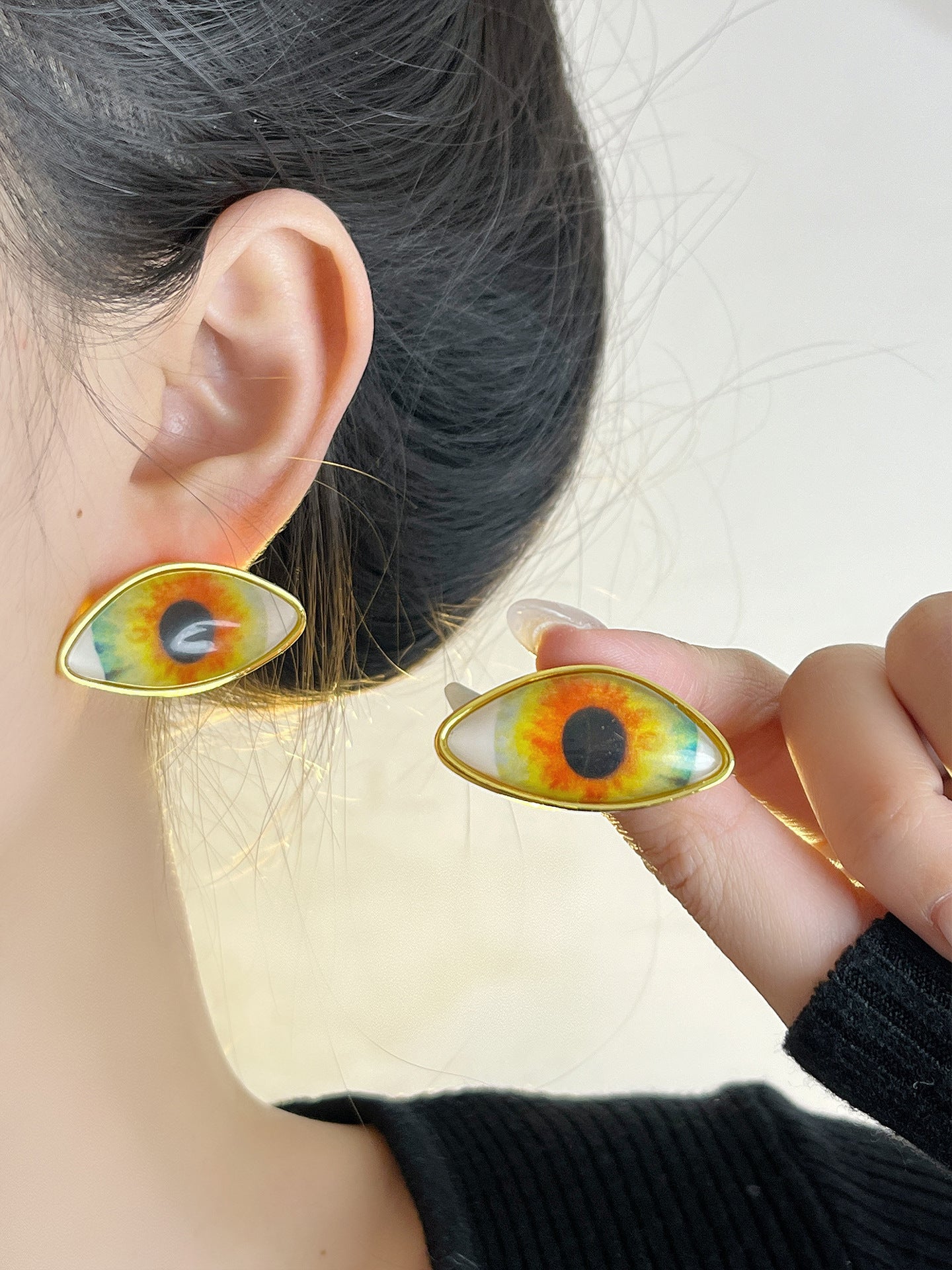 Devil's Eye Earrings For Retro Style Featuring Electroplated Alloy Material In Colour