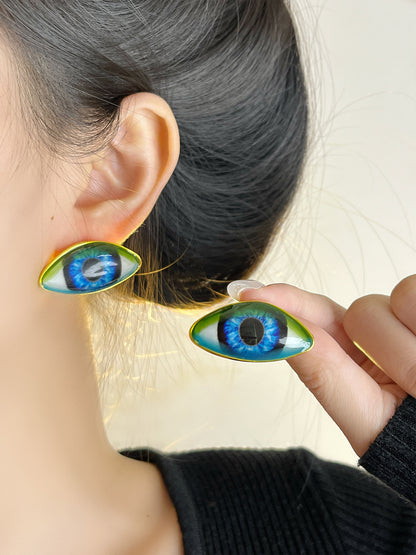 Devil's Eye Earrings For Retro Style Featuring Electroplated Alloy Material In Colour