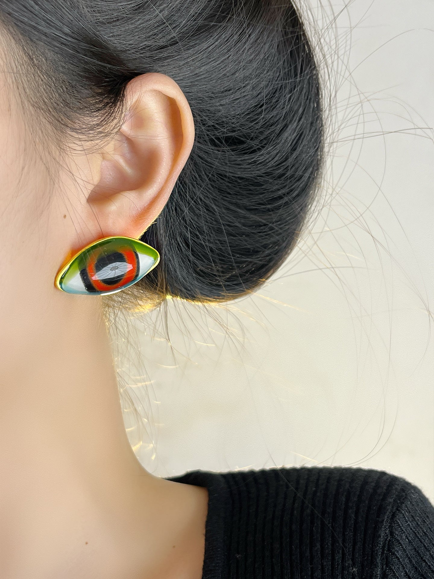 Devil's Eye Earrings For Retro Style Featuring Electroplated Alloy Material In Colour
