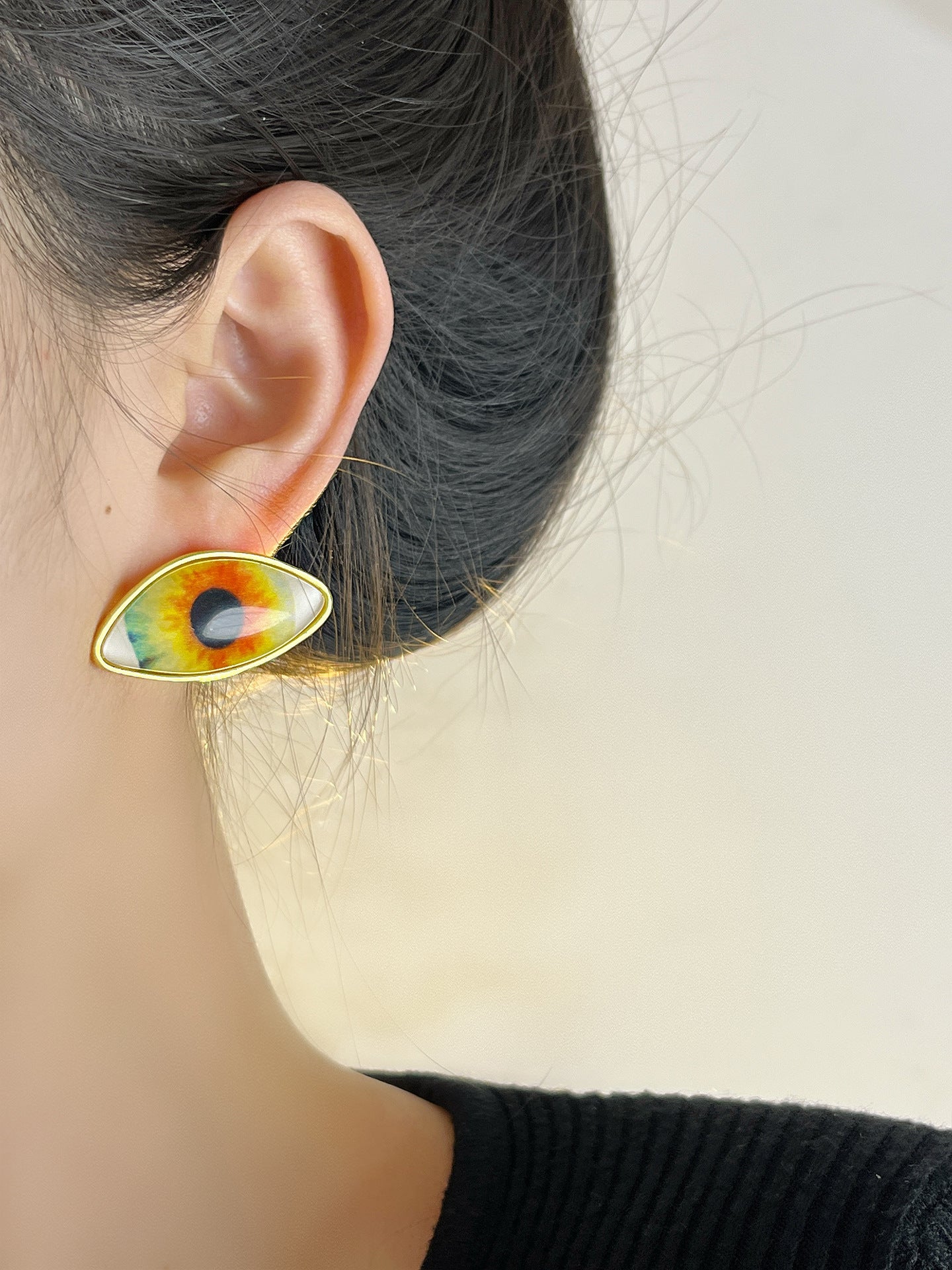 Devil's Eye Earrings For Retro Style Featuring Electroplated Alloy Material In Colour