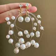 Beaded Tassel Zircon Earrings