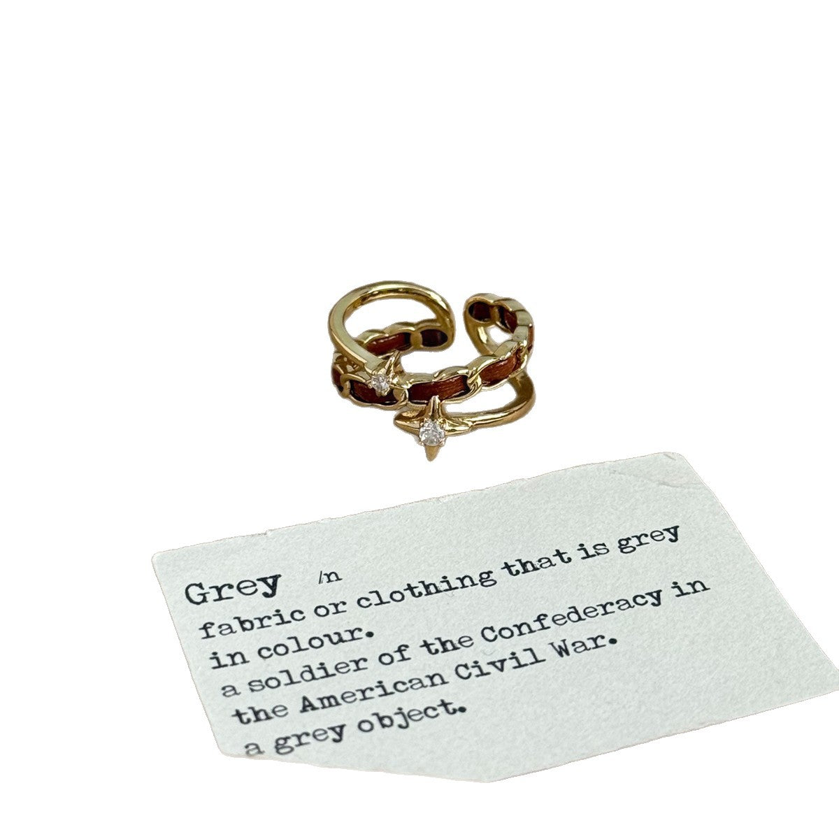 Vintage Style Star Open Ring For Women In Golden Alloy With Electroplated Finish