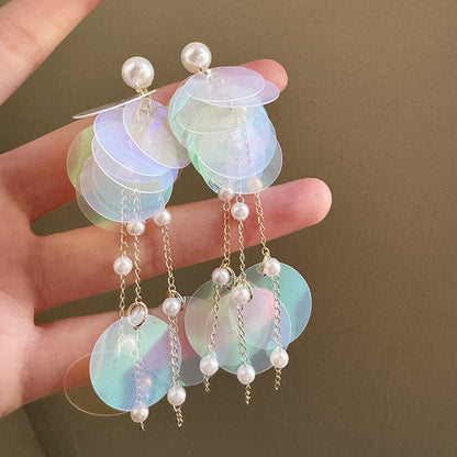 Handmade Sweet White Acrylic Flowers For Women Featuring Crystal Inlay