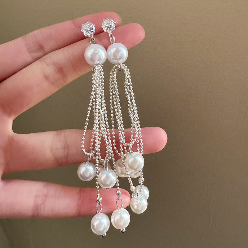 Handmade Sweet White Acrylic Flowers For Women Featuring Crystal Inlay