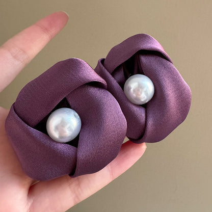 Handmade Sweet White Acrylic Flowers For Women Featuring Crystal Inlay
