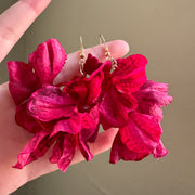 Elegant Gradient Petal Beaded Tassel Earrings