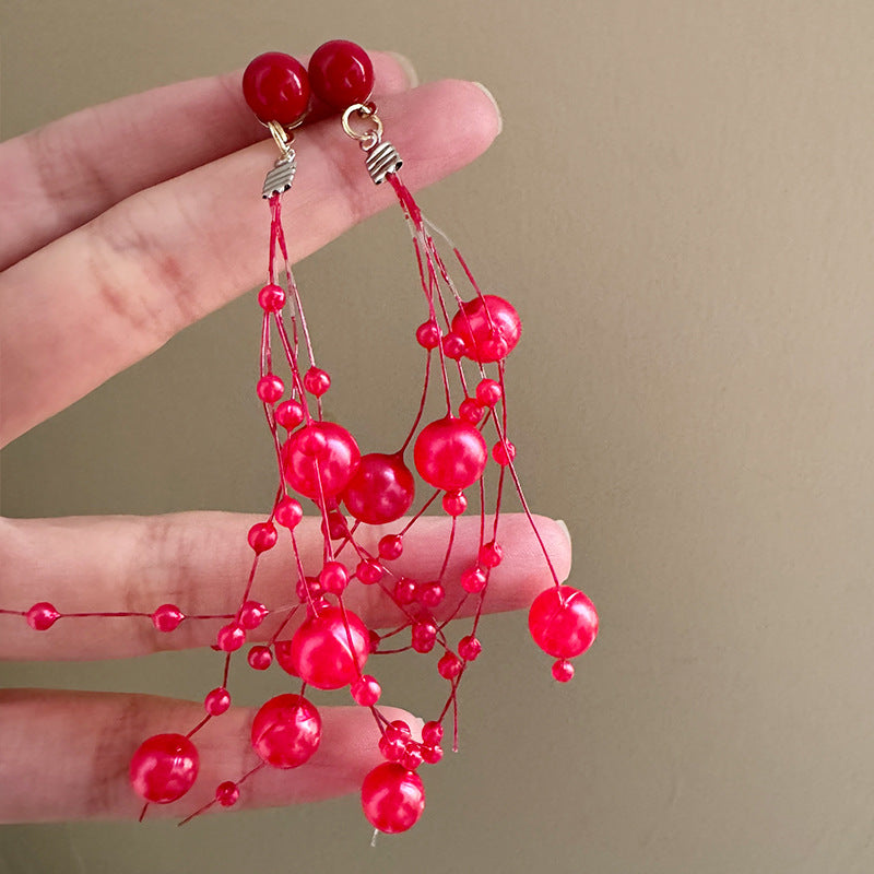 Handmade Sweet White Acrylic Flowers For Women Featuring Crystal Inlay