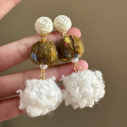 Handmade Sweet White Acrylic Flowers For Women Featuring Crystal Inlay