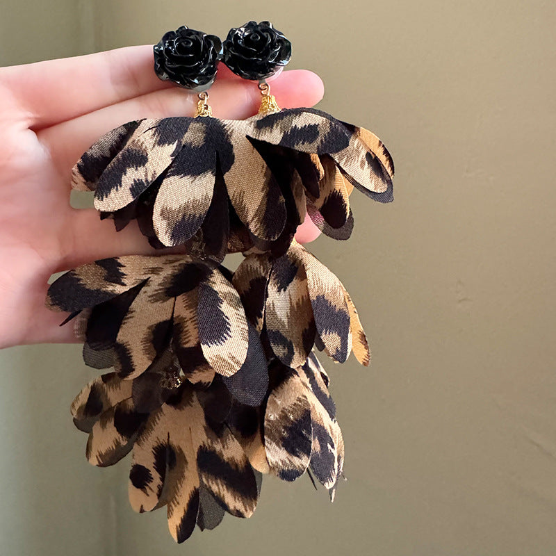 Yellow Acrylic Tassel Earrings For Women Featuring Beautiful Flower Design