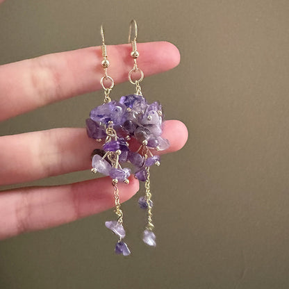 Yellow Acrylic Tassel Earrings For Women Featuring Beautiful Flower Design