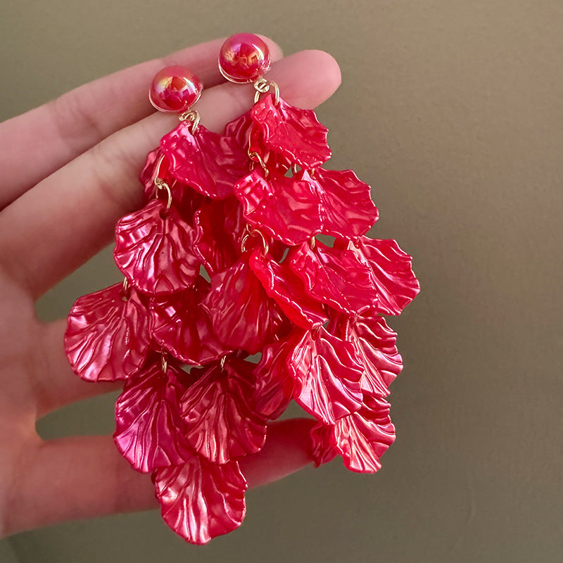 Sweet Multicolor Acrylic Flowers Tassel For Women Daily Wear