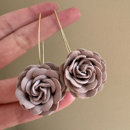 Yellow Acrylic Tassel Earrings For Women Featuring Beautiful Flower Design