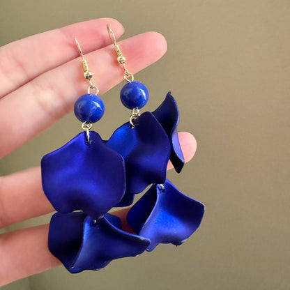Yellow Acrylic Tassel Earrings For Women Featuring Beautiful Flower Design