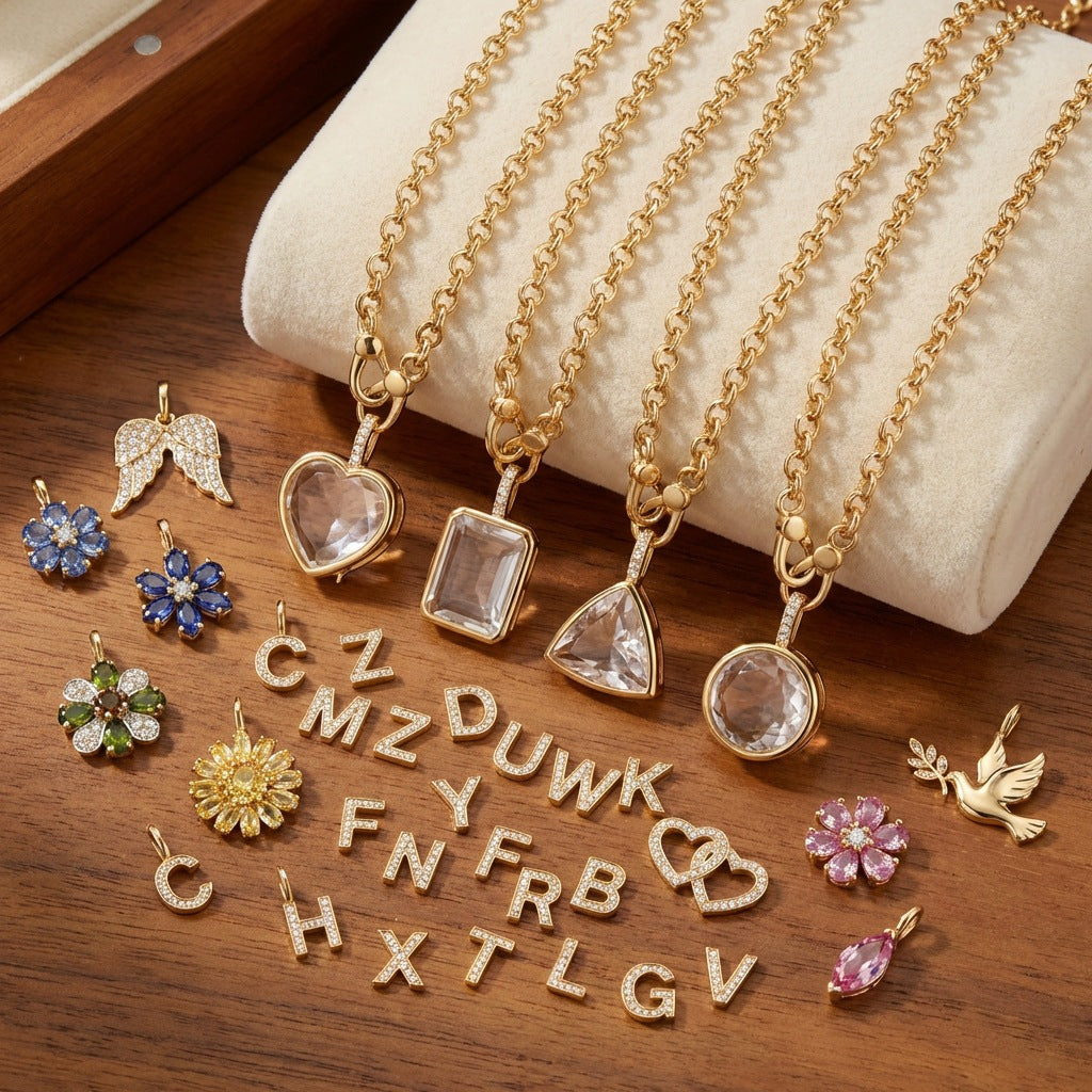 Copper Animal Love Charms Necklace For Women Featuring Transparent Zircon Inlay, 1 Piece
