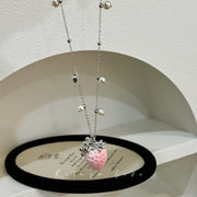 Long Velvet Strawberry Necklace