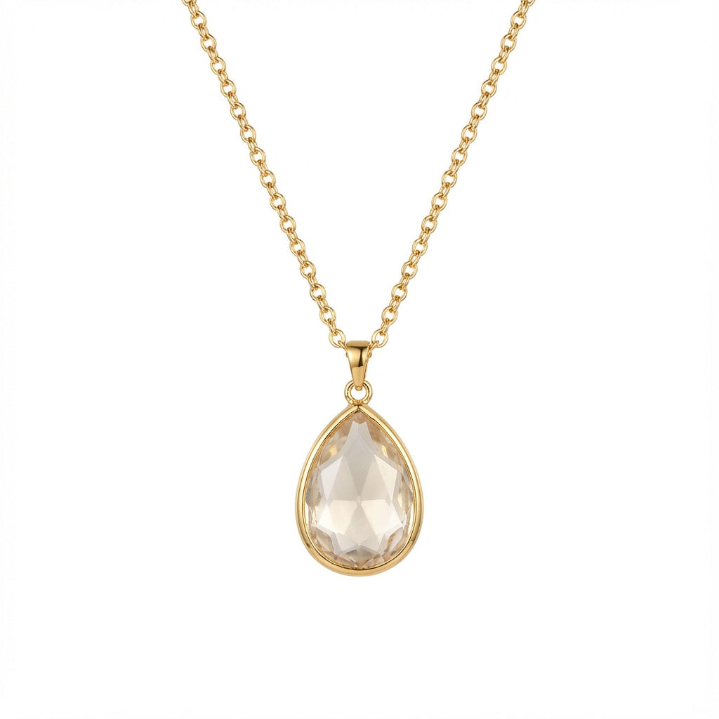 Heart Shape Locket Necklace For Women In Copper With Electroplated Gold Plating And Zircon Inlay