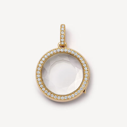 Heart Shape Locket Necklace For Women In Copper With Electroplated Gold Plating And Zircon Inlay
